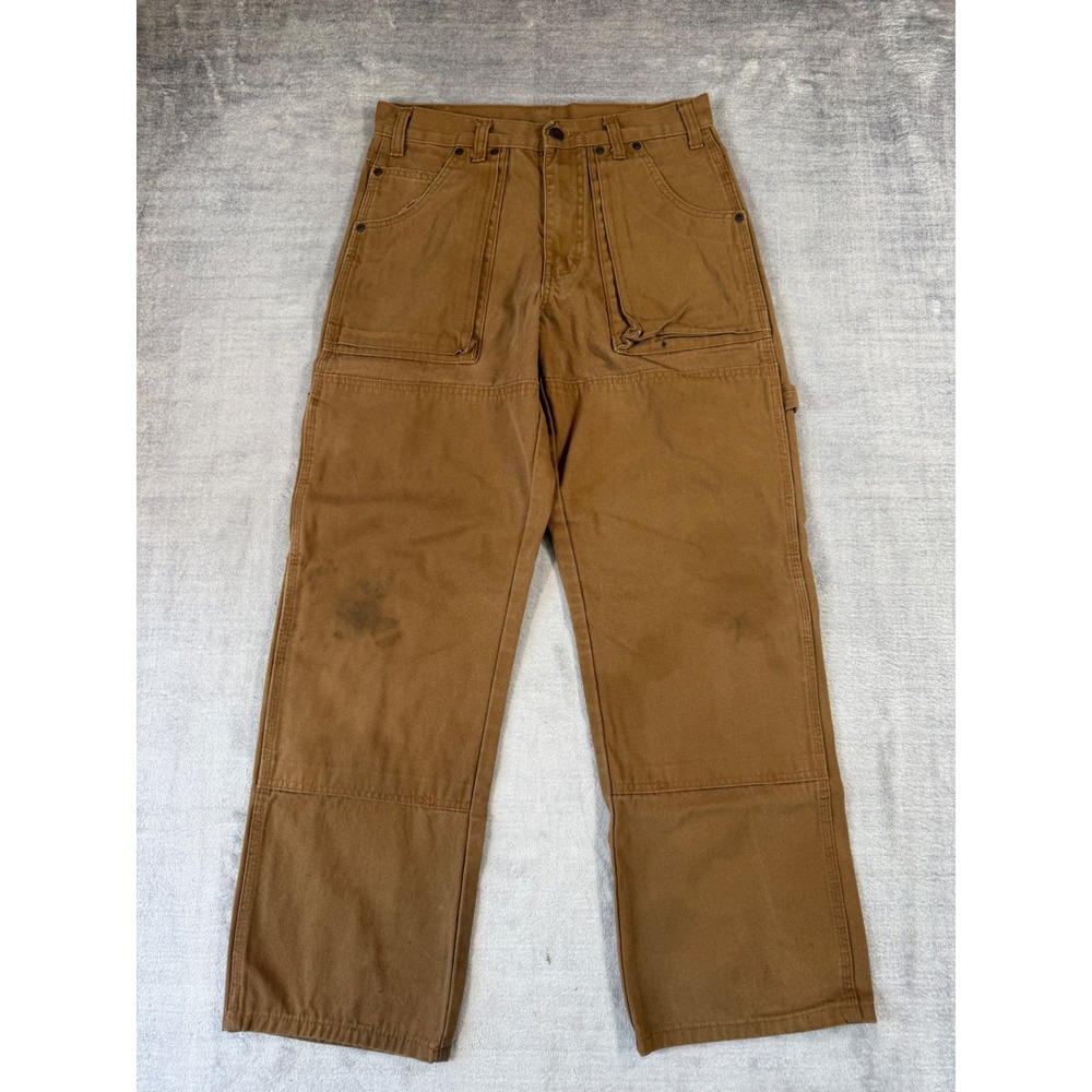 Dickies Pants Mens 30x28 Brown Double Knee Carpenter Duck Canvas Workwear